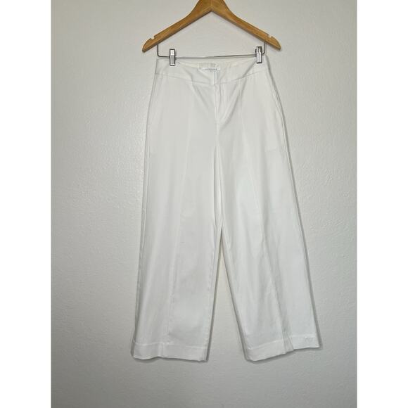 Everlane Wide Leg White Trouser Pant Size 0 Cotton Clean Girl Minimalist - Picture 1 of 4